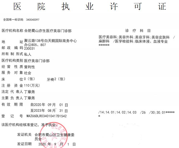 醫(yī)療機(jī)構(gòu)執(zhí)業(yè)許可證