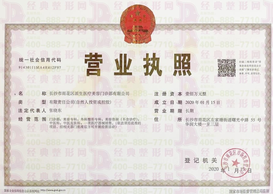 長沙派生營業(yè)執(zhí)照
