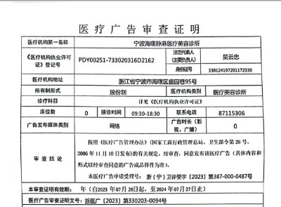 醫(yī)療廣告審查證明