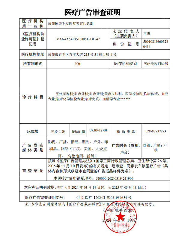 醫(yī)療廣告審查證明